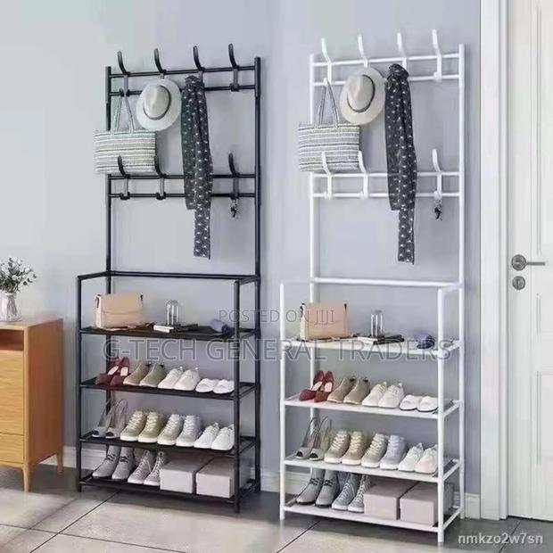 Metallic 5layer Shoerack With Hanging Space - main view