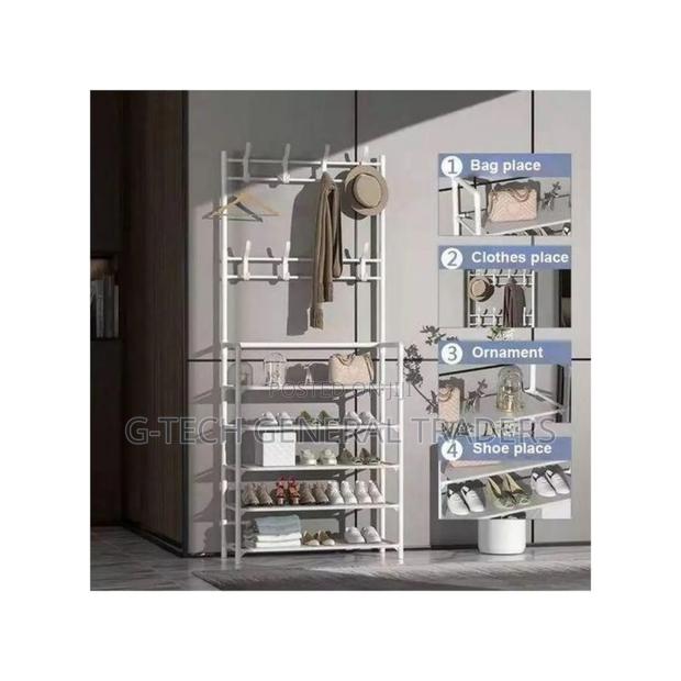 Metallic 5layer Shoerack With Hanging Space - thumbnail 2