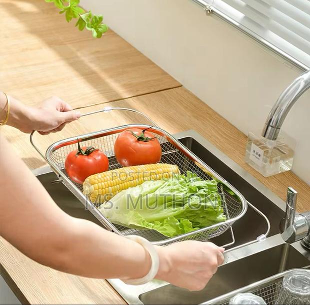 Stainless Steel Adjustable Kitchen Sink Drain Basket, - thumbnail 4