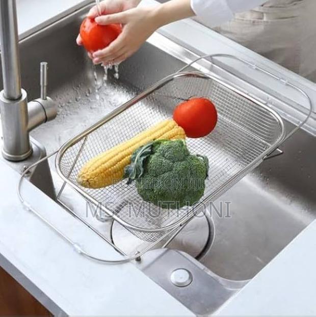 Stainless Steel Adjustable Kitchen Sink Drain Basket, - main view