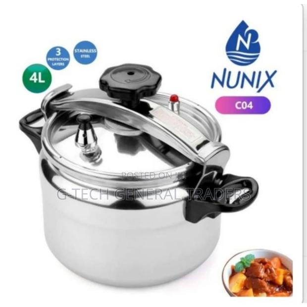 Nunix Aluminium Pressure Cooker - Explosion Proof 4 L  - Silver - main view