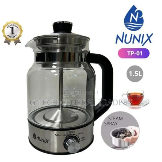 Nunix Electric Thick Glass, Transparent High-end Coffee Kettle - thumbnail 3