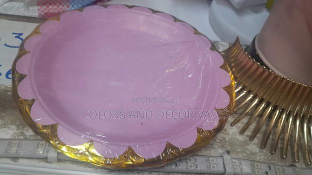 Paper Cups and Plates Pink and Gold
