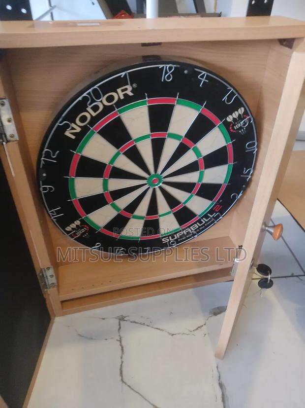 Dartboard Cabinet Wooden Basic Lockable. - main view