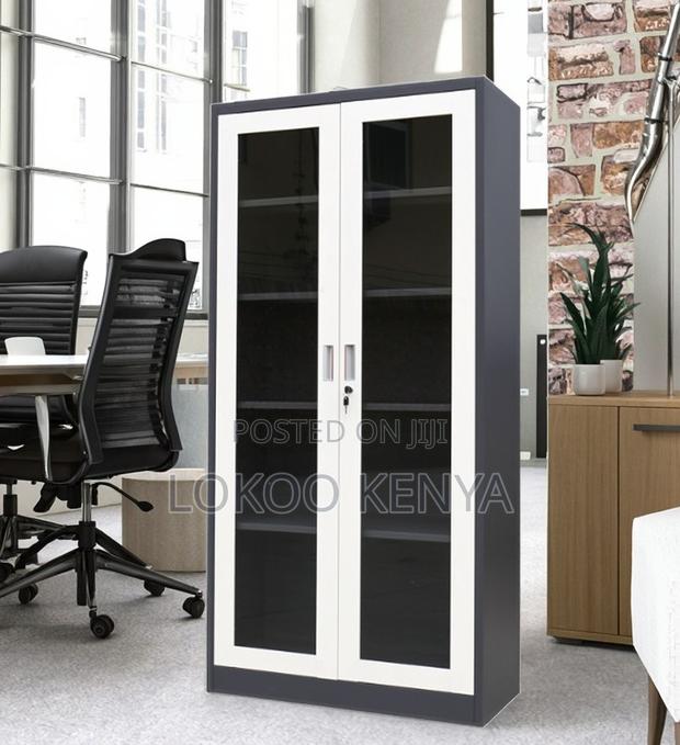Office Cabinet : Double Glass Door Document Storage Cabinet - thumbnail 3