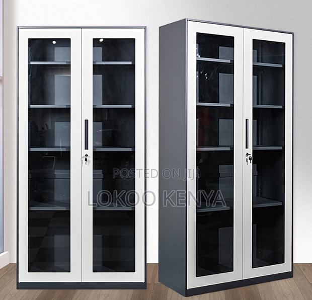 Office Cabinet : Double Glass Door Document Storage Cabinet - thumbnail 4
