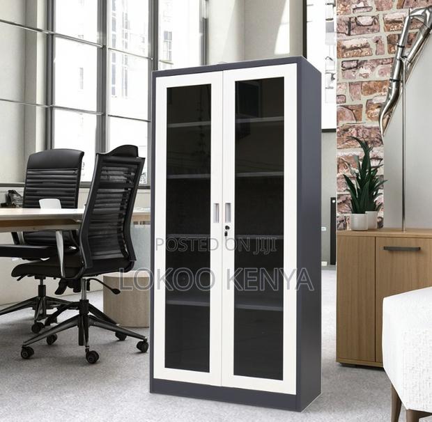 Office Cabinet : Double Glass Door Document Storage Cabinet - thumbnail 5