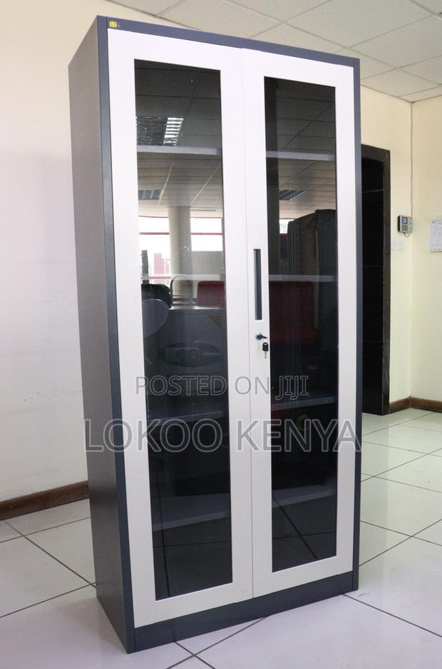 Office Cabinet : Double Glass Door Document Storage Cabinet - thumbnail 6