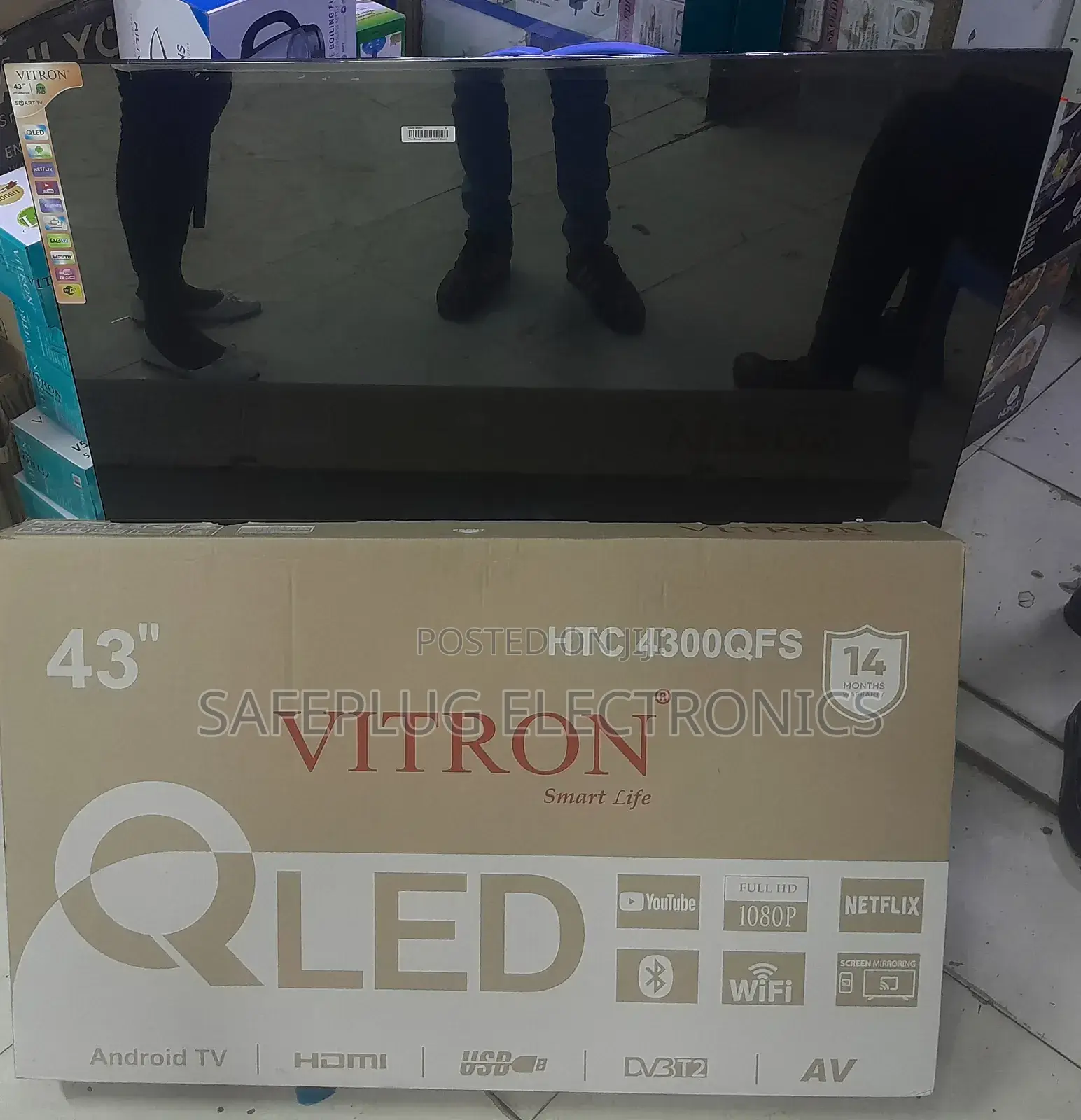 Qled Vitron Smart Powered Frameless Tv - 43" Inches (Android)
