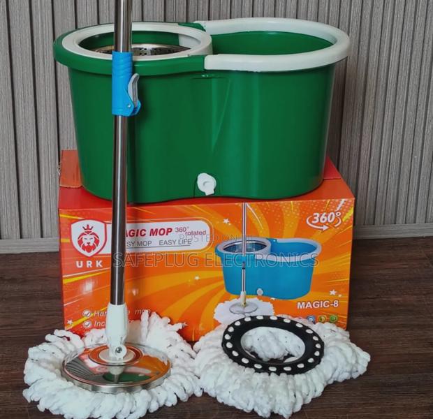 Urk 360° Magic Spin Mop With Extra Mop Head - Metallic Design