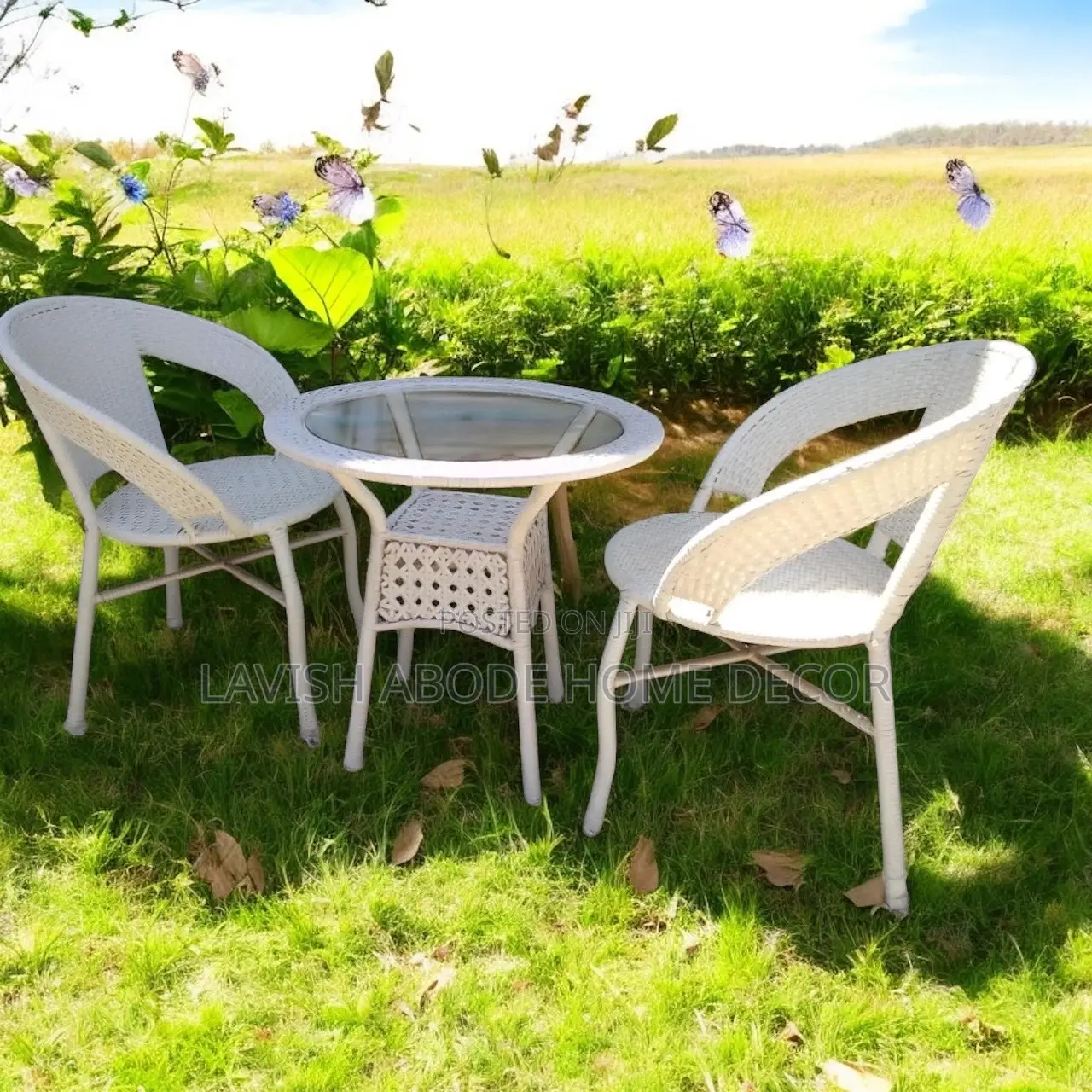 Outdoor Balcony Patio Table and 2 Chairs Furniture Ser