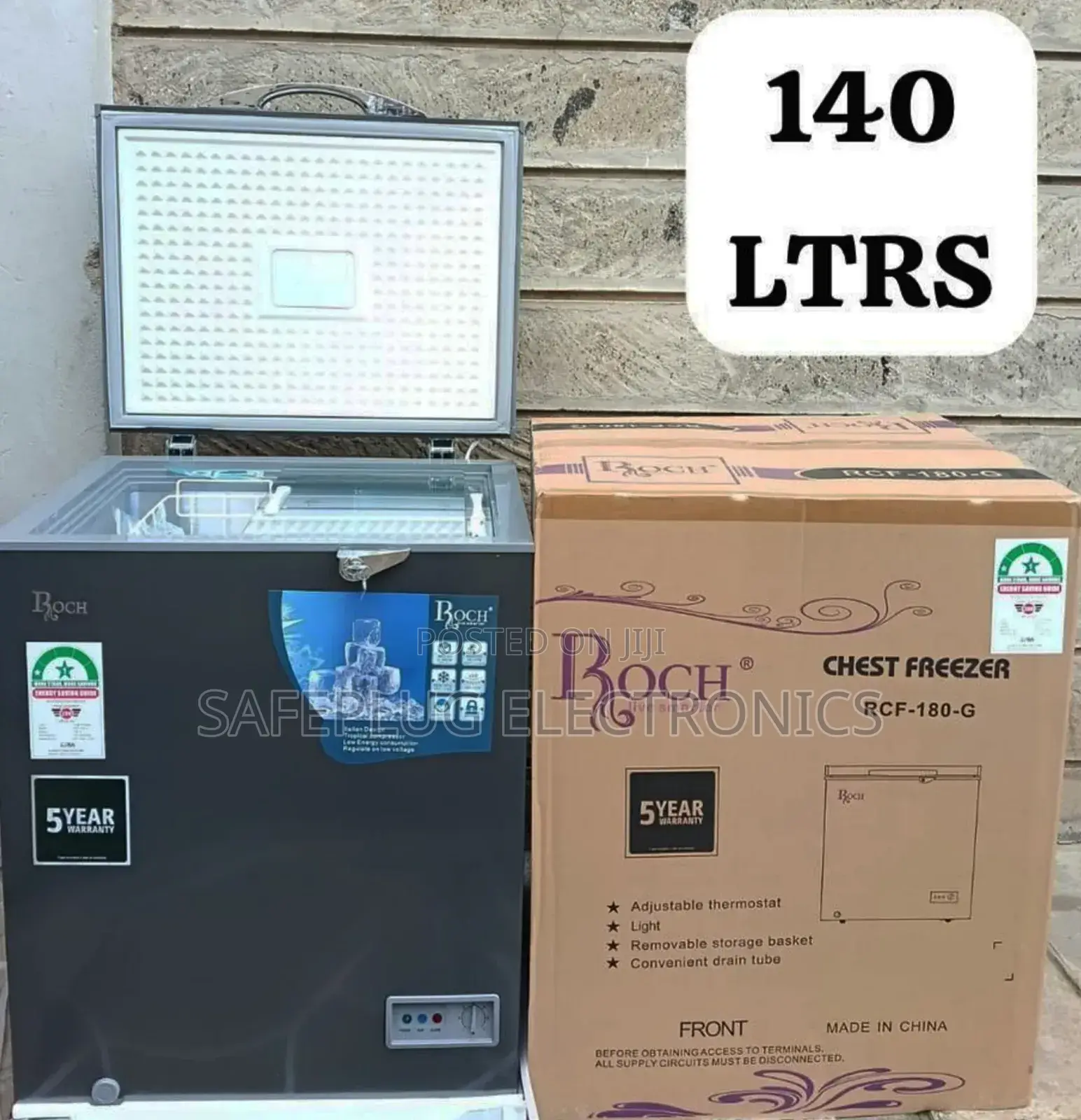 140 Litres Roch Chest Freezer + Sliding Glass,
Lock Key 
RCF-180-G
