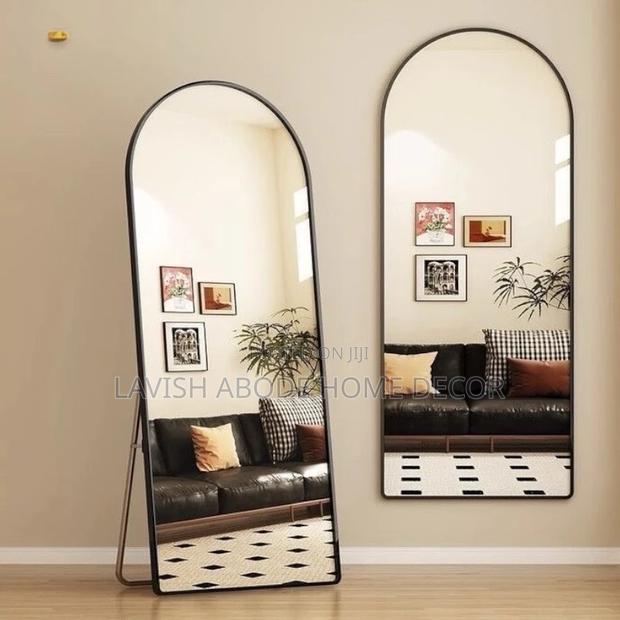 Offer !! Black Unbreakable Arch Full Length Large Mirror