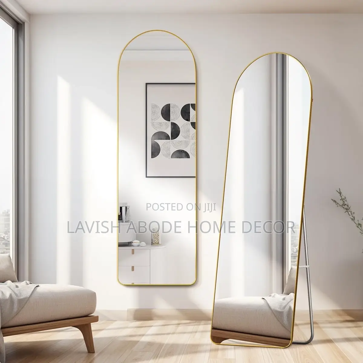 Offer!! Unbreakable Full Length Floor Mirror Wall Mirror (Gold)