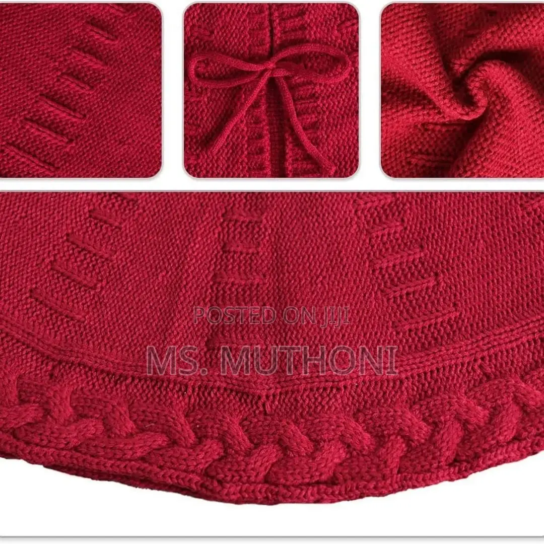 122 Cm Christmas Knitted Tree Skirt Knitted