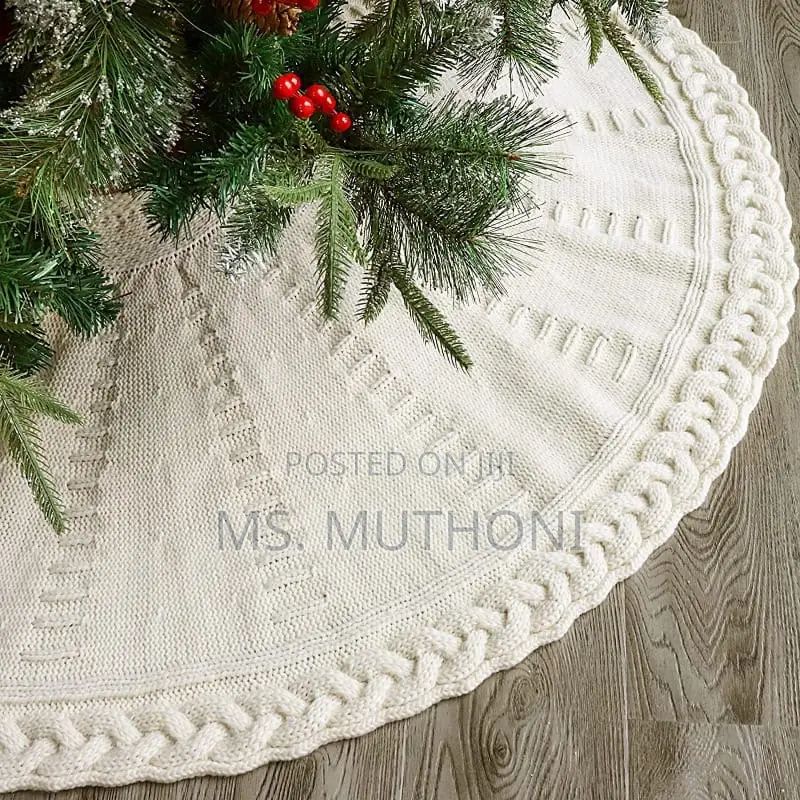 122 Cm Christmas Knitted Tree Skirt Knitted