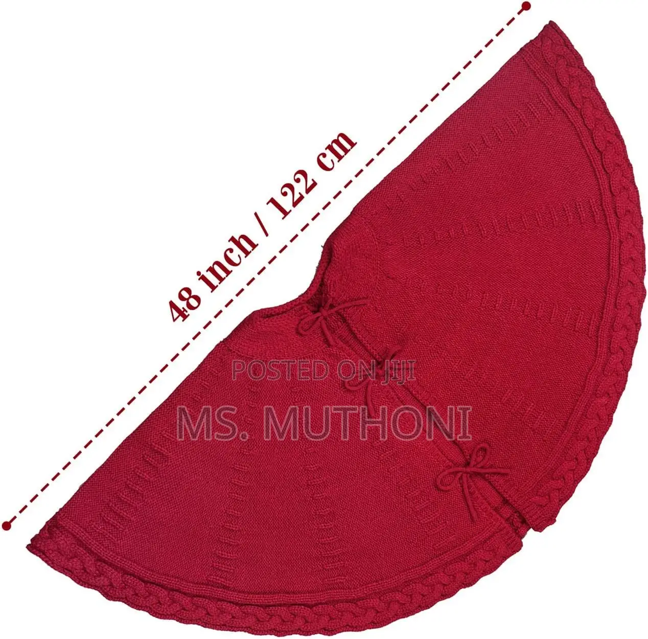 122 Cm Christmas Knitted Tree Skirt Knitted