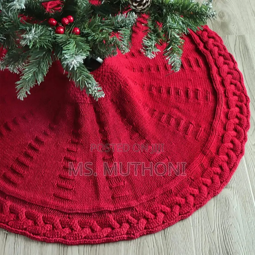 122 Cm Christmas Knitted Tree Skirt Knitted