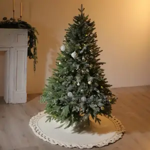 Mr.Pen Christmas Knitted Tree Skirt Knitted (White /Red)