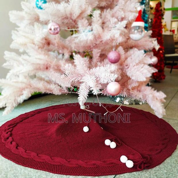 122 Cm Pong Pongs Decorative Christmas Knitted Tree Skirt