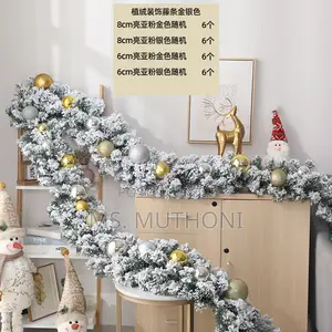 *2.7m Christmas Decorative Snowflaked Pine Garland