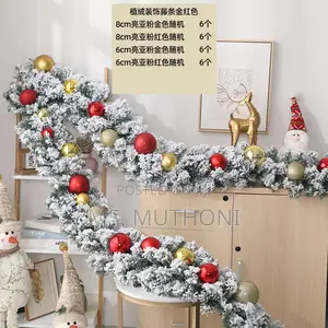 *2.7m Christmas Decorative Snowflaked Pine Garland