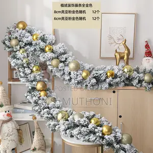 *2.7m Christmas Decorative Snowflaked Pine Garland