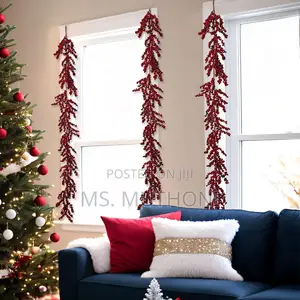 Royal Family Inspired Artificial Red Berry Plants Christmas Garland*