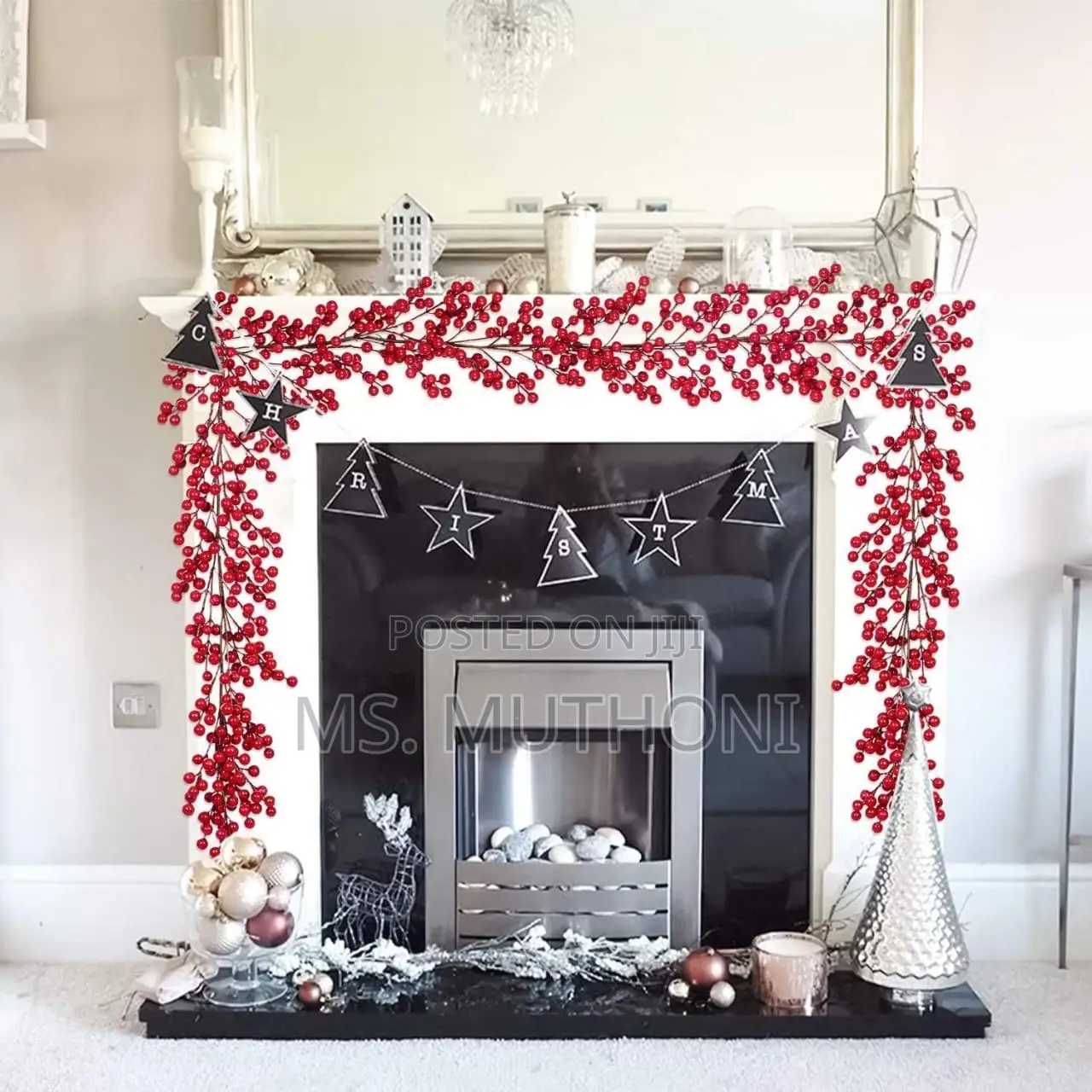 Royal Family Inspired Artificial Red Berry Plants Christmas Garland*