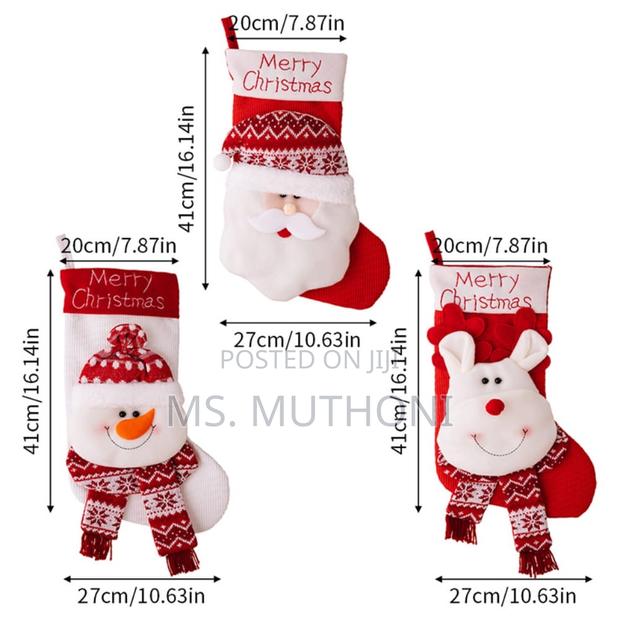 Decorative Large Santa Snowman Elk Stockings - thumbnail 5