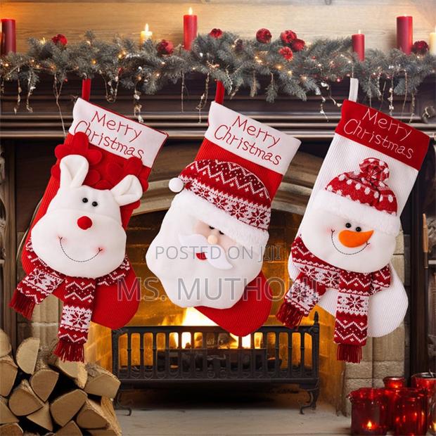 Decorative Large Santa Snowman Elk Stockings - thumbnail 3