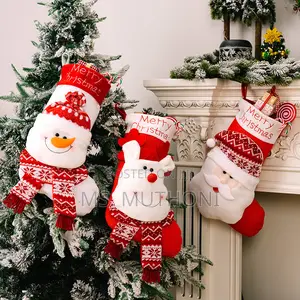 Decorative Large Santa Snowman Elk Stockings