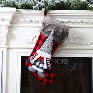 Christmas Stockings Buffalo Plaid Christmas Stockings With 3d Gnome