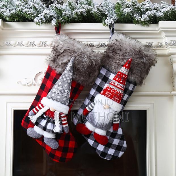 Christmas Stockings Buffalo Plaid Christmas Stockings With 3d Gnome