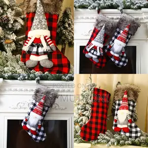 Christmas Stockings Buffalo Plaid Christmas Stockings With 3d Gnome