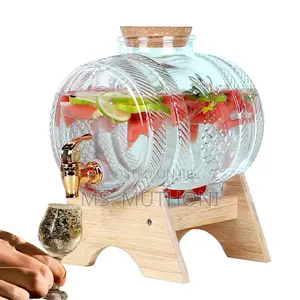 5l Glass Water Dispenser With Silver Faucet Stand,