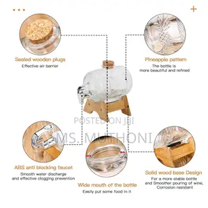 5l Glass Water Dispenser With Silver Faucet Stand,
