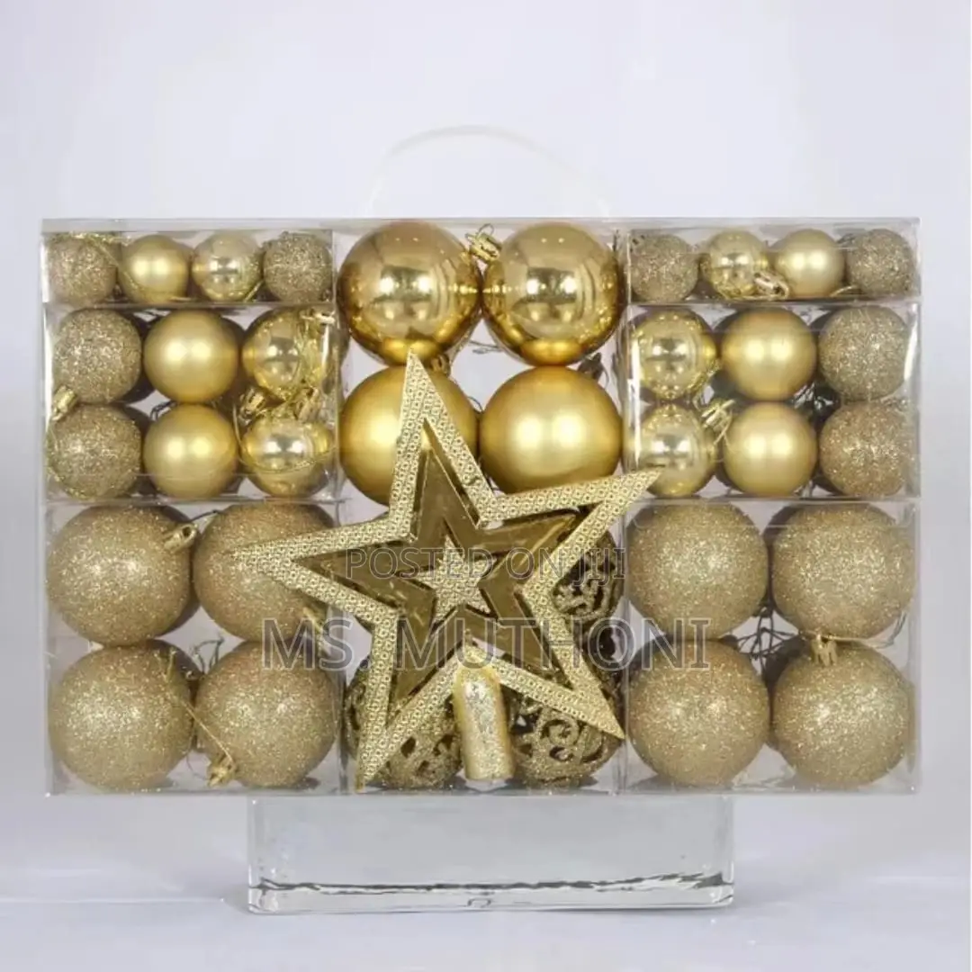 R.Gold,Gold, Silver, Red,01 PCS Christmas Tree Decor Balls