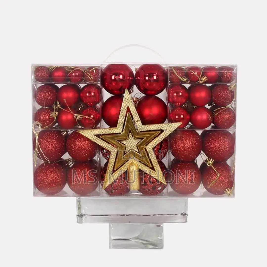 R.Gold,Gold, Silver, Red,01 PCS Christmas Tree Decor Balls