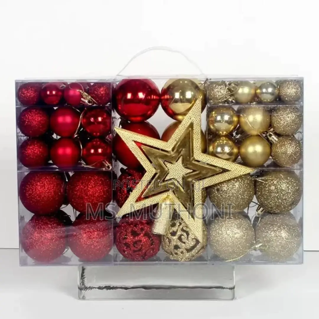 R.Gold,Gold, Silver, Red,01 PCS Christmas Tree Decor Balls