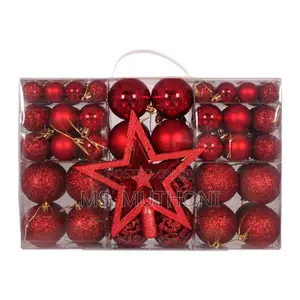 R.Gold,Gold, Silver, Red,01 PCS Christmas Tree Decor Balls