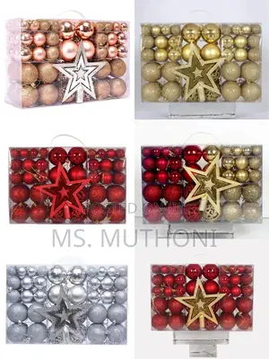 R.Gold,Gold, Silver, Red,01 PCS Christmas Tree Decor Balls