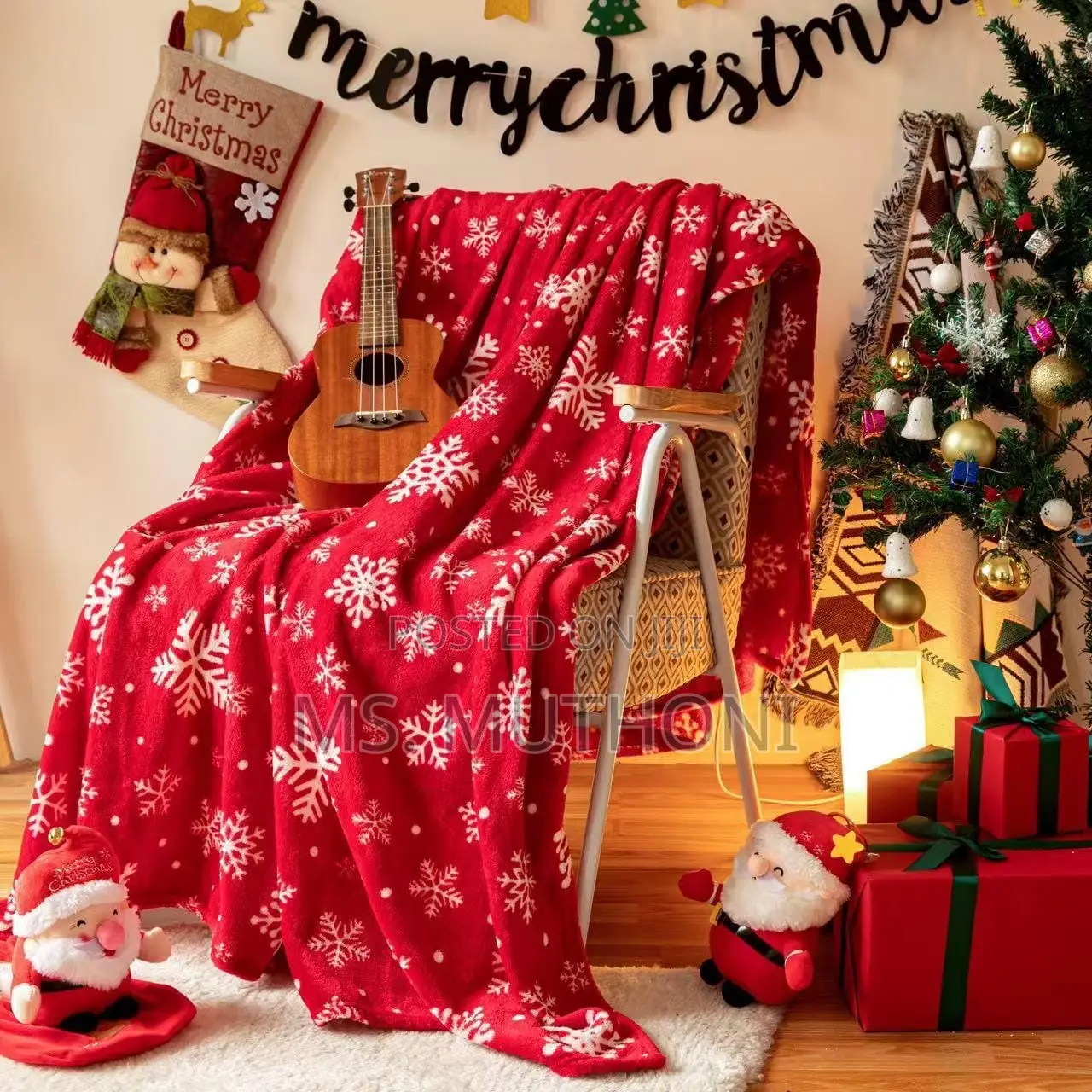 (130cm*150cm ) Fleece Decorative Christmas Throw Blanket*