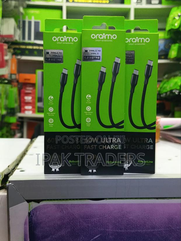 C to C Oraimo Fast Charging Cable Black - main view