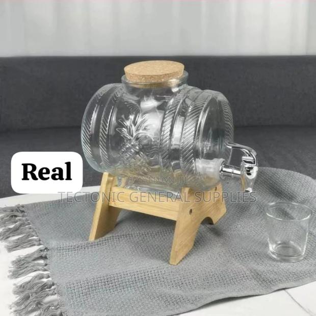 5l Horizontal Glass Drum Barrel Dispenser - thumbnail 2