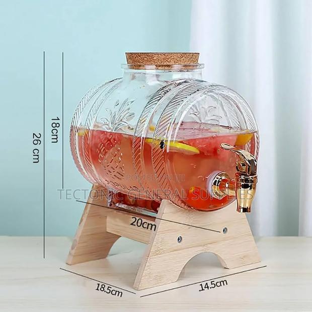 5l Horizontal Glass Drum Barrel Dispenser - thumbnail 3