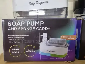 2 Compartment Soap Tap Double Soap Pump Sponge Caddy Dish Cleaning Kit