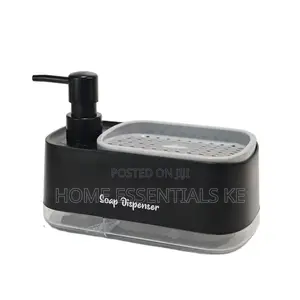 2 Compartment Soap Tap Double Soap Pump Sponge Caddy Dish Cleaning Kit