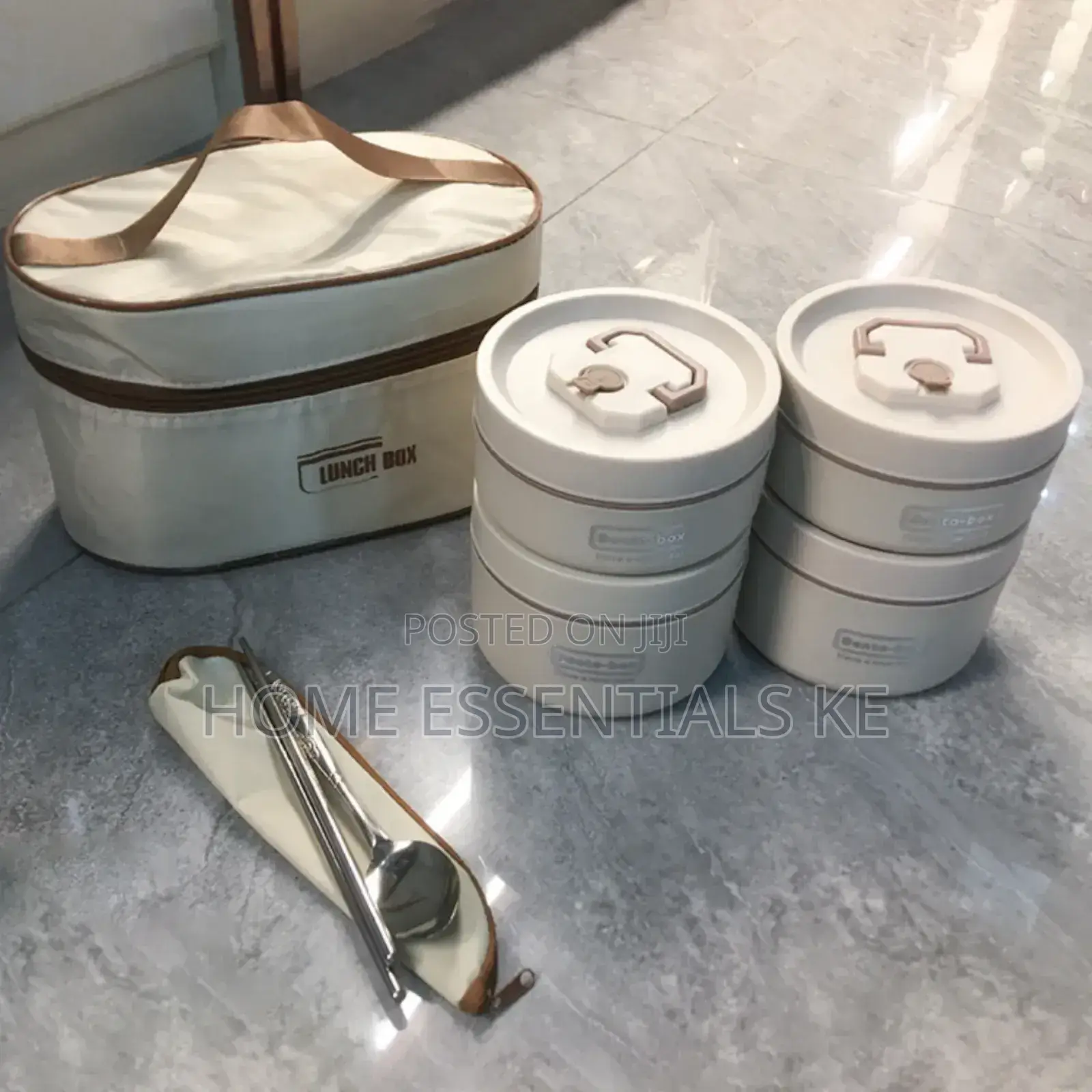 600mlx2; 400ml×2 4in1 Lunch Box Bag Plus Cutlery/Tiffin Set