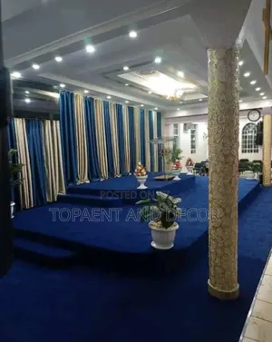 Church Decorative Blue Wall to Wall Carpet